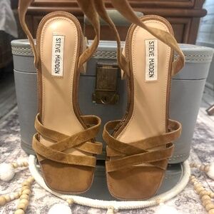 ✨Steve Madden CORY suede lace up brown boho sandals sz 9